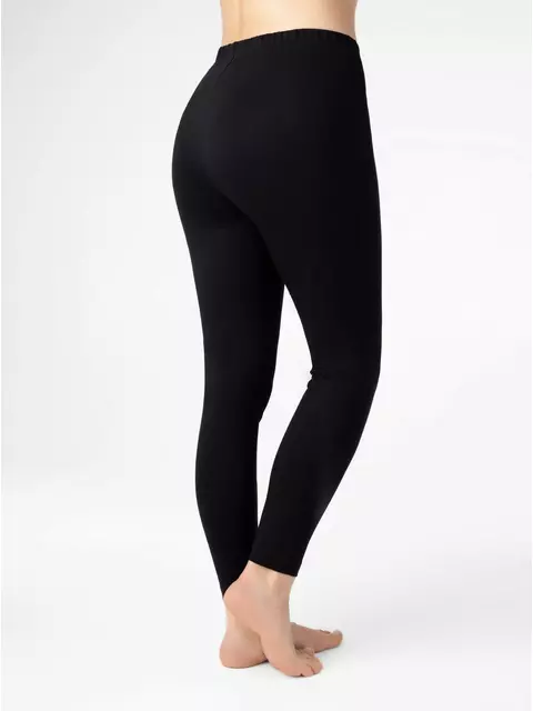 Женские хлопковые леггинсы с высокой посадкой conte basic size+ black, , 170-106/XL, CONTE ELEGANT, - 2