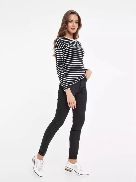 Джемпер женский conte из хлопковой пряжи "абсолютный комфорт и антипилинг" 827 black-white, 18С-514ТСП, 170-84, CONTE ELEGANT,  - 2