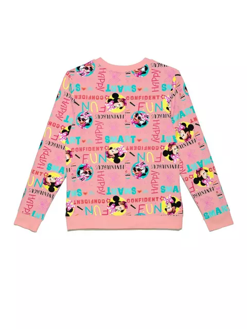 Хлопковый женский свитшот с ярким принтом и надписями ©disney ld 951 pink fun, 18С-726ТСП, 170-92, CONTE ELEGANT,  - 4