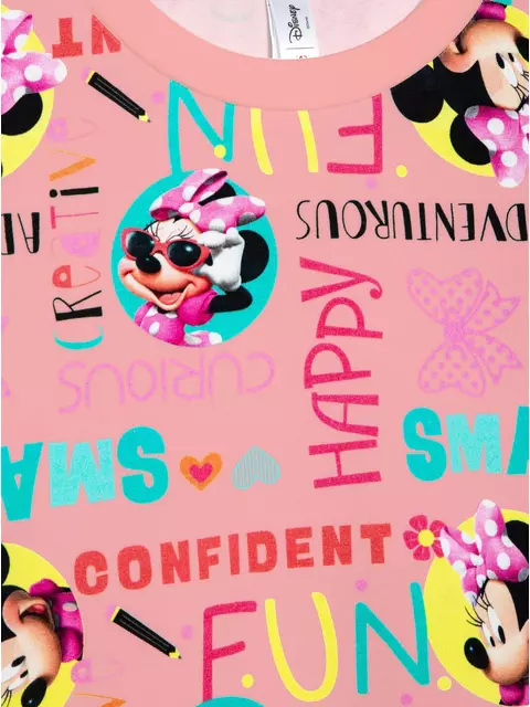 Хлопковый женский свитшот с ярким принтом и надписями ©disney ld 951 pink fun, 18С-726ТСП, 170-92, CONTE ELEGANT,  - 5