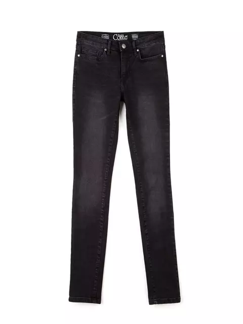 Моделирующие джинсы skinny со средней посадкой 2992/4937 темно-серый, 2992/4937, 170-90/XS, CONTE ELEGANT,  - 4