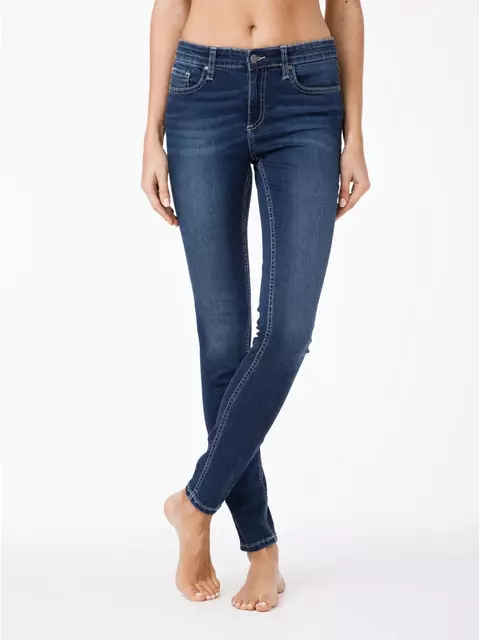 Моделирующие джинсы skinny со средней посадкой 4640/4915d синий, , 170-106/XL, CONTE ELEGANT, - 1