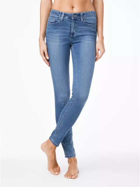 Моделирующие джинсы skinny со средней посадкой 4640/4915l синий, , 170-106/XL, CONTE ELEGANT, - 1