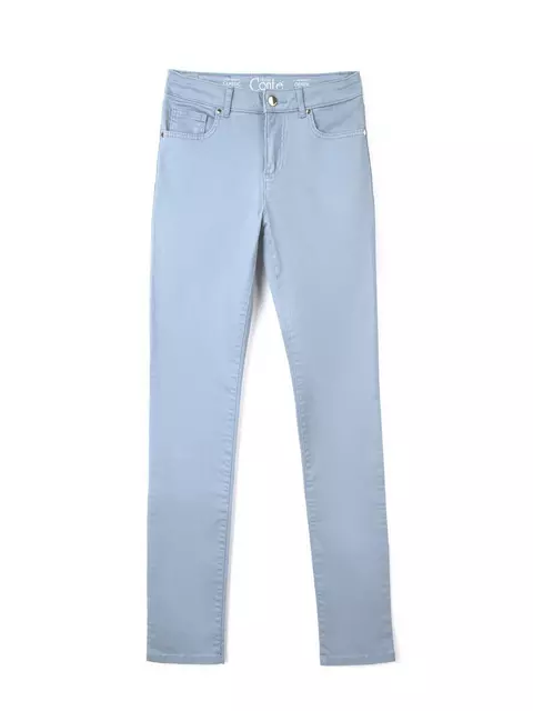 Классические женские прямые джинсы с эффектом "мгновенная коррекция живота" con-43g серый, CON-43G, 164-106/XL, CONTE ELEGANT,  - 3