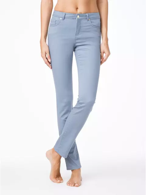 Классические женские прямые джинсы с эффектом "мгновенная коррекция живота" con-43g серый, , 170-106/XL, CONTE ELEGANT, - 1
