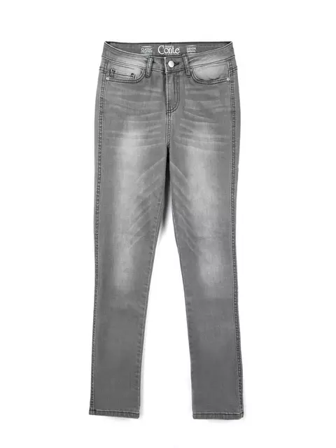 Ультракомфортные женские джинсы skinny c высокой посадкой con-49 серый, CON-49, 170-90/XS, CONTE ELEGANT,  - 3