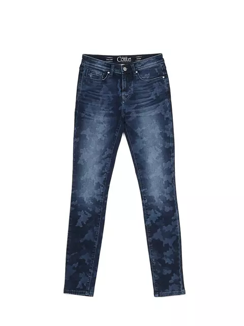 Джинсы женские eco-friendly с принтом "камуфляж" con-93 темно-синий, CON-93, 164-90/XS, CONTE ELEGANT,  - 4