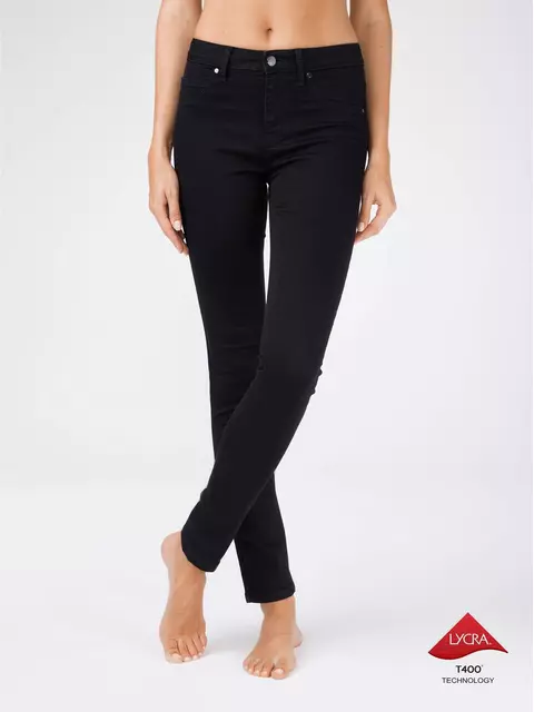 Моделирующие женские черные джинсы с высокой посадкой con-96 черный, CON-96, 170-90/XS, CONTE ELEGANT,  - 2