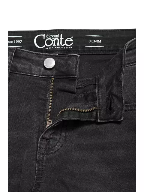 Моделирующие женские джинсы из премиального денима с вышивкой con-100 черный, CON-100, 170-90/XS, CONTE ELEGANT,  - 8