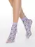 Женские тонкие носки fantasy с имитацией цветочной вышивки blue-violet, , 36-39 (23-25), CONTE ELEGANT, - 1