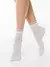Носки женские classic из вискозы с глянцевым рисунком и декоративной прозрачной сеткой 491 белый, , 36-37 (23), CONTE ELEGANT, - 1