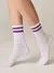 Носки женские хлопковые с яркими полосками из люрекса active 157 белый-сиреневый, , 36-37 (23), CONTE ELEGANT, - 1