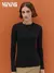 Женский лонгслив из кашкорсе minimi 1611с fresh nero, , 42 (XS), MINIMI, - 1