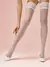 Ажурные чулки женские с кружевом omsa style 40 bianco, , 2, OMSA, - 1