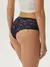Трусы бразилиана из хлопка с кружевом minimi bo261 brasiliana blu notte, , 52 (2XL), MINIMI, - 1