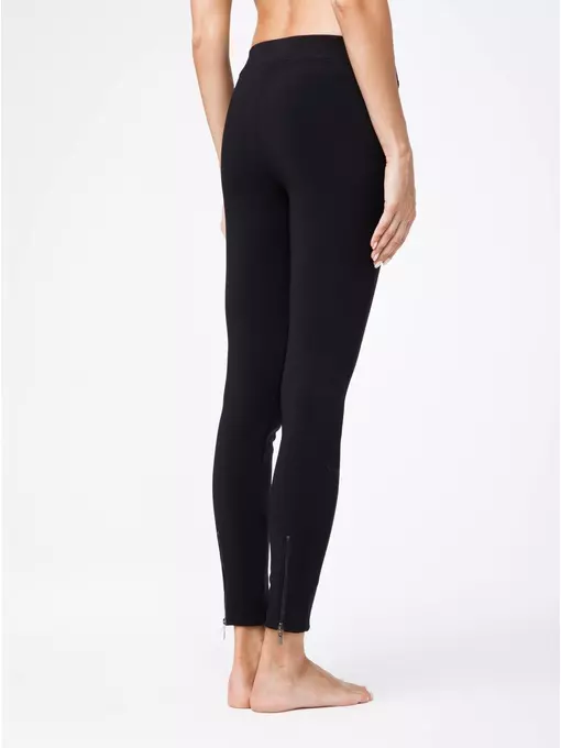 Моделирующие женские леггинсы с высокой посадкой и молниями leonarda nero, 18С-550ТСП, 170-90/XS, CONTE ELEGANT,  - 4