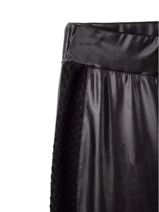Ультрамодные леггинсы из искусственной кожи с лампасами gloss chic nero, 18С-555ТСП, 170-102/L, CONTE ELEGANT,  - 7