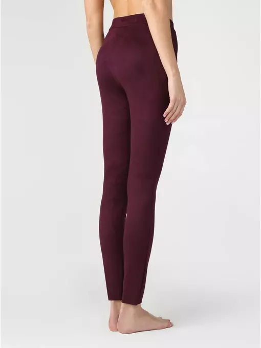 Леггинсы женские из искусственной замши с высокой посадкой conte desire lux grape wine, , 170-102/L, CONTE ELEGANT, - 4