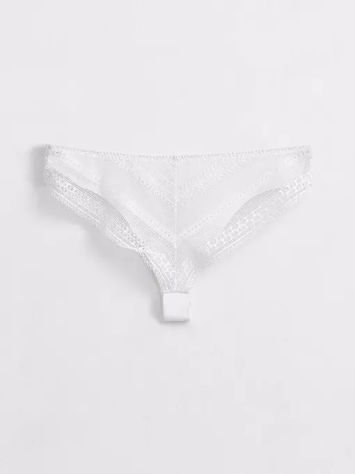 Бесшовные женские трусы «бразилиана» из хлопка и кружева romantic story lbr 1266 off-white, 20С-1210ТСП, 90/XS, CONTE ELEGANT,  - 4