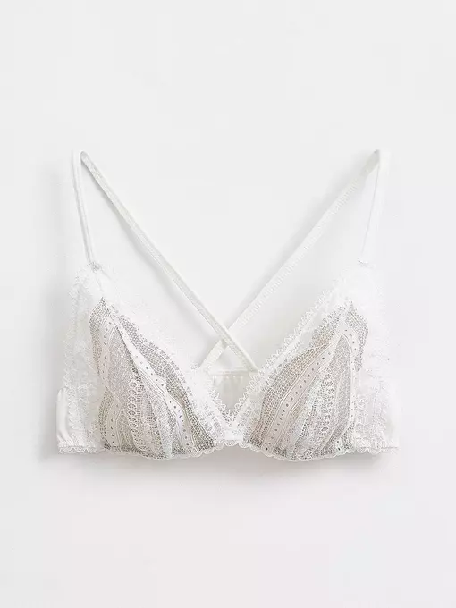 Бюстье с треугольными чашками из кружева и сетки romantic story lbe 1263 off-white, 20С-1207ТСП, 170-96/L, CONTE ELEGANT,  - 5