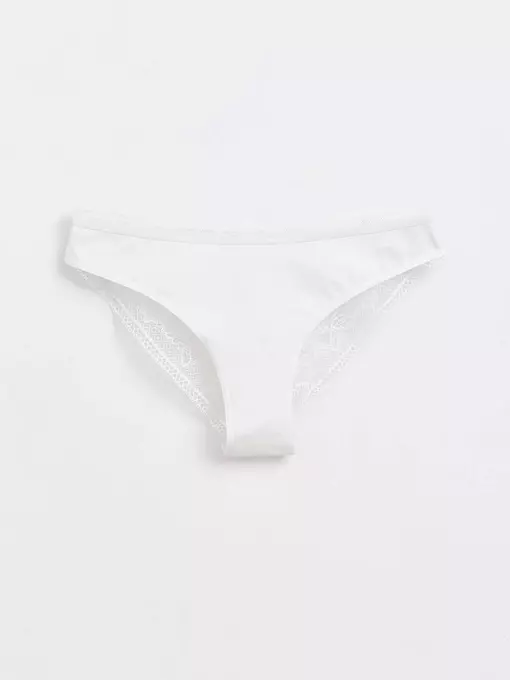 Трусы женские «бикини» из хлопка с кружевом light day lb 1271 off-white, 20С-1215ТСП, 90/XS, CONTE ELEGANT,  - 2