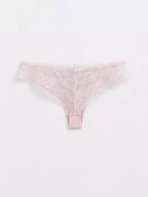 Трусы женские «бразилиана» из хлопка с кружевом light day lbr 1275 light pink, 20С-1219ТСП, 90/XS, CONTE ELEGANT,  - 2