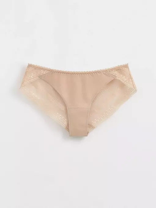 Трусы женские «бикини» из хлопка и кружева romantic story lb 1265 skin, 20С-1209ТСП, 90/XS, CONTE ELEGANT,  - 3