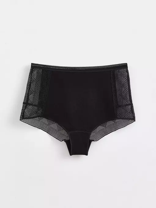 Трусы женские «бикини» из хлопка с итальянским кружевом demure lb 1277 black, 20С-1252ТСП, 90/XS, CONTE ELEGANT,  - 4