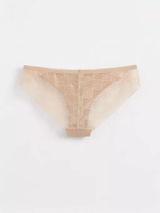 Трусы женские «бразилиана» из хлопка с итальянским кружевом demure lbr 1281 skin, 20С-1256ТСП, 90/XS, CONTE ELEGANT,  - 4