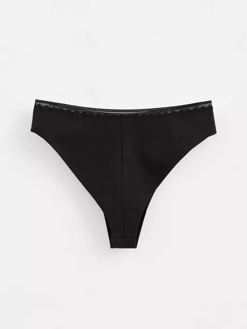 Трусы женские "бразилиана" c высокой посадкой classic basic lbr 1350 black, , 90/XS, CONTE ELEGANT, - 2