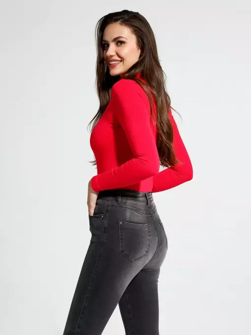 Женская боди-водолазка из вискозы lbd 1029 flame red, 19С-818ТСП, 164-100-106/XL, CONTE ELEGANT,  - 4