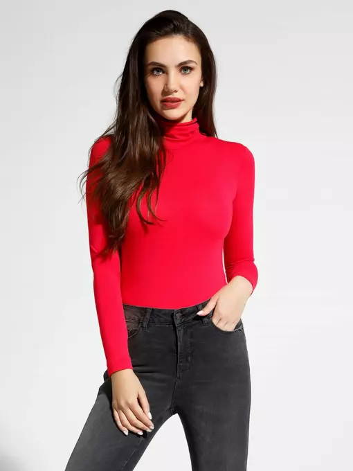 Женская боди-водолазка из вискозы lbd 1029 flame red, 19С-818ТСП, 164-100-106/XL, CONTE ELEGANT,  - 3