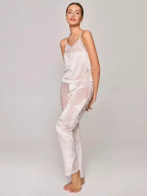 Велюровый топ для дома velvet loungewear lhw 1008 light pink, , 170-88/S, CONTE ELEGANT, - 1