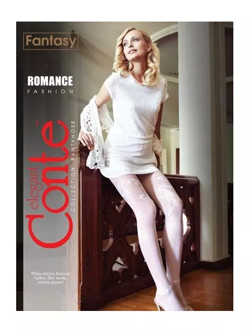 Колготки женские conte fantasy romance bianco, 12С-25СП, 4, CONTE ELEGANT,  - 1