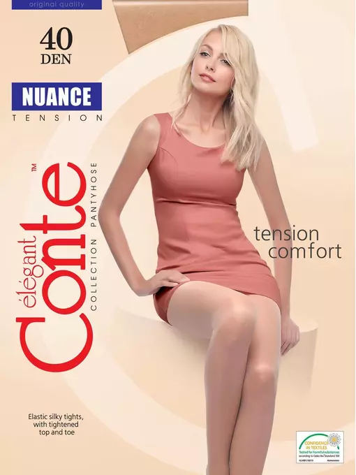 Шелковистые женские колготки nuance 40 natural, 8С-37СП, 3, CONTE ELEGANT,  - 6