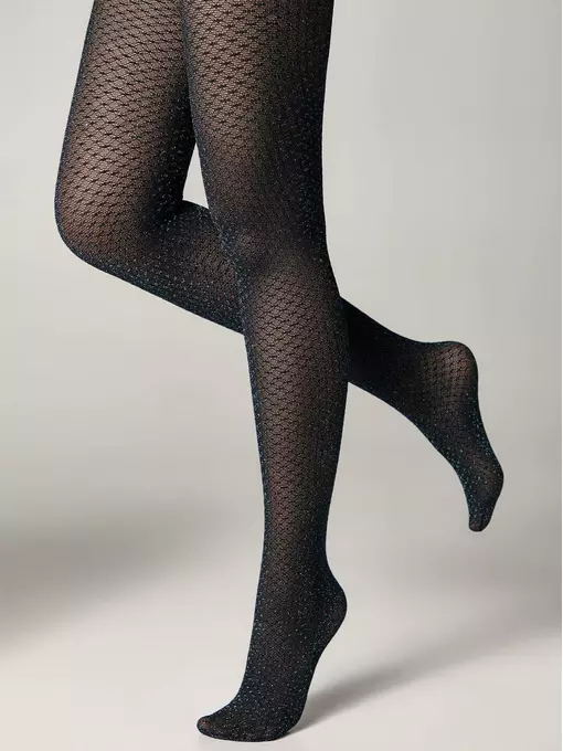 Колготки женские conte fete с ажурным геометрическим рисунком и цветным люрексом mare-nero, 21С-8СП, 2, CONTE ELEGANT,  - 4