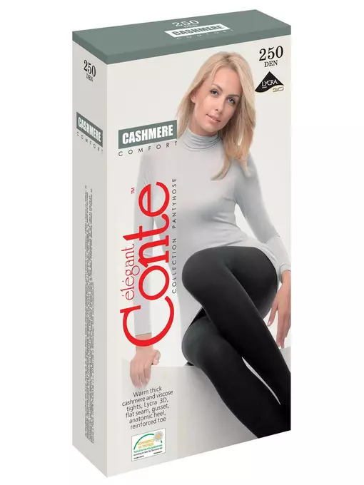 Колготки женские conte cashmere 250 nero, 14С-122СП, 3, CONTE ELEGANT,  - 6