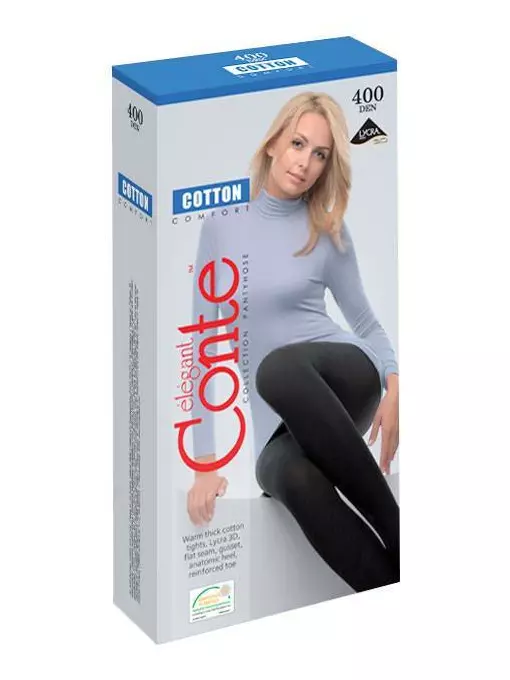 Колготки женские conte cotton 400 den, 7С-25СП, 2, CONTE ELEGANT,  - 5