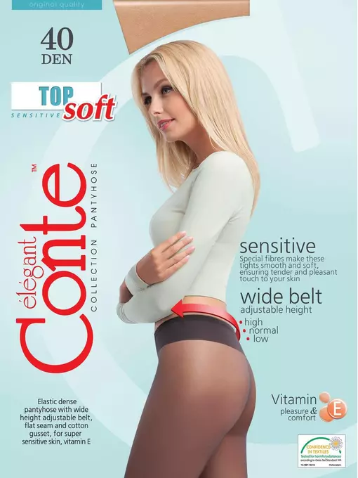 Колготки женские top soft 40 den bronz, 14С-37СП, 4, CONTE ELEGANT,  - 1