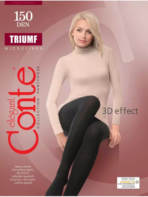 Колготки женские conte triumf 150 nero, 8С-57СП, 3, CONTE ELEGANT,  - 5