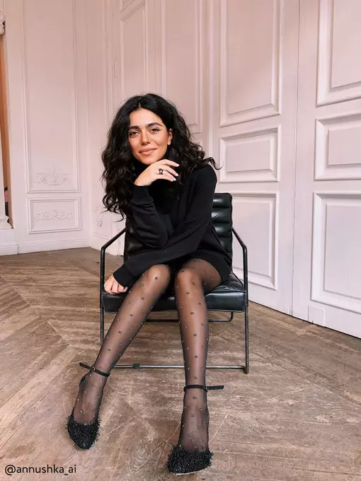 Колготки женские в горошек с люрексом brilliant nero, 19С-8СП, 4, CONTE ELEGANT,  - 3