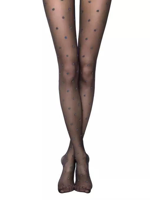 Колготки женские в горошек с люрексом brilliant nero, 19С-8СП, 4, CONTE ELEGANT,  - 2