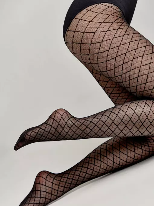 Фантазийные колготки с геометрическим рисунком afina nero, 19С-105СП, 3, CONTE ELEGANT,  - 3