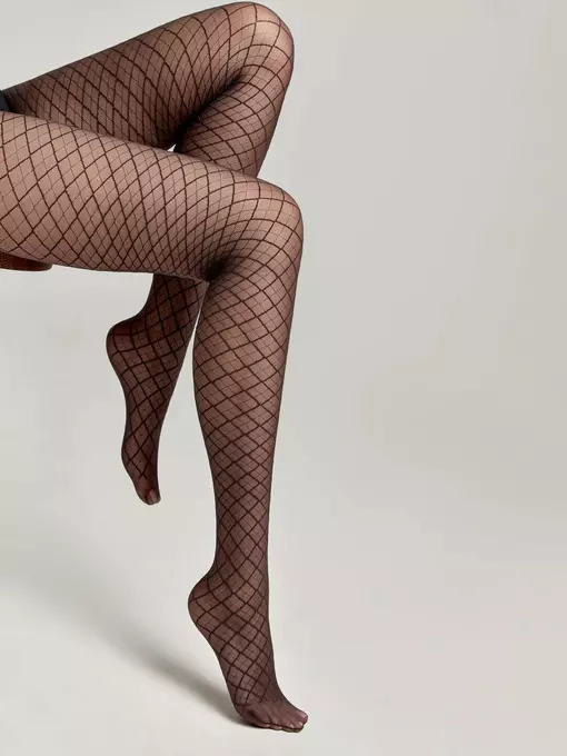 Фантазийные колготки с геометрическим рисунком afina grafit, 19С-105СП, 2, CONTE ELEGANT,  - 4