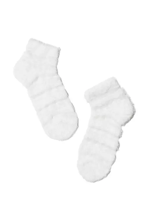 Короткие женские пушистые носки comfort с полосками из прозрачной сетки 238 белый, 19С-219СП, 36-37 (23), CONTE ELEGANT,  - 2