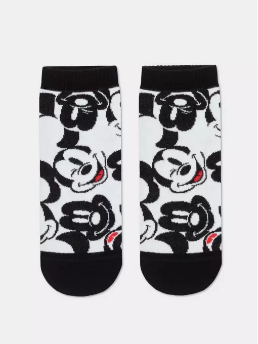 Короткие женские носки с рисунками минни маус ©disney 360 черно-белый, , 36-39 (23-25), , - 5