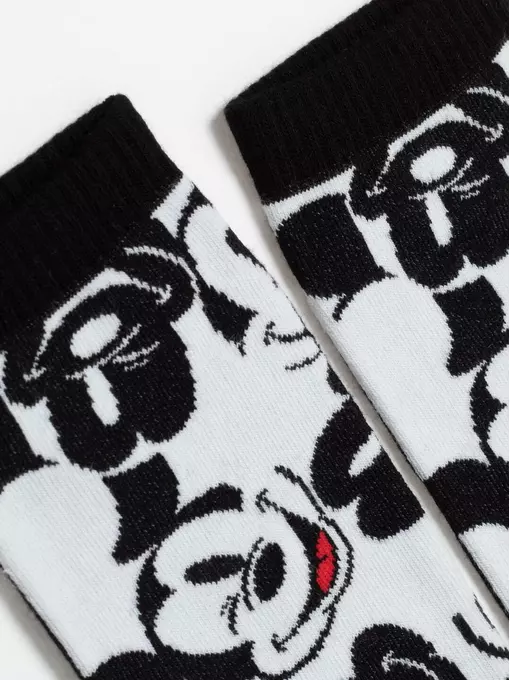 Короткие женские носки с рисунками минни маус ©disney 360 черно-белый, , 36-39 (23-25), , - 4