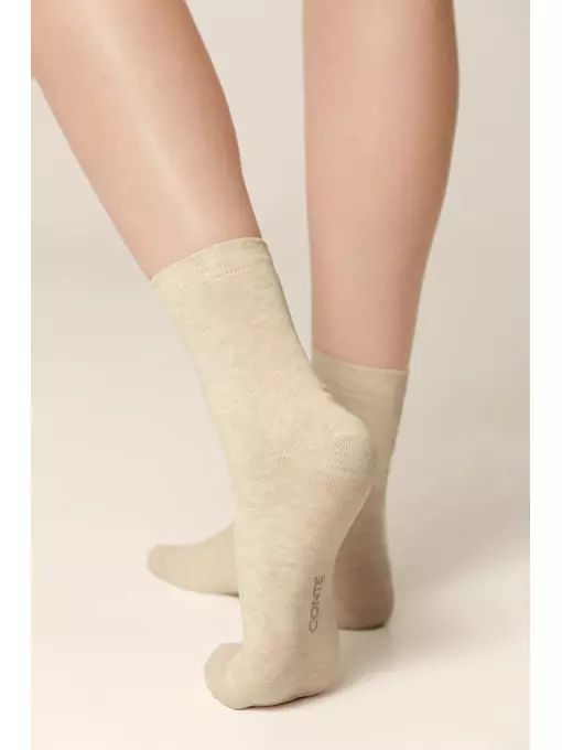 Классические женские носки из органического хлопка biofil® 000 бежевый, 21С-107СП, 36-37 (23), CONTE ELEGANT,  - 2