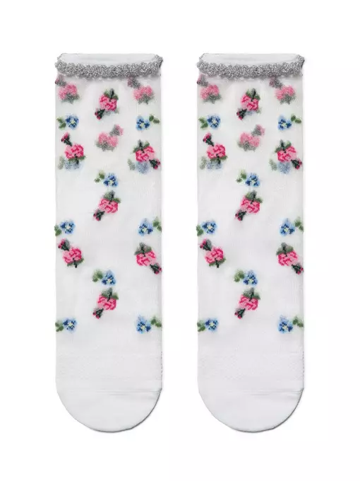 Носки женские conte elegant fantasy (с пикотом из люрекса) 137 белый, 18С-19СП, 36-37 (23), CONTE ELEGANT,  - 2