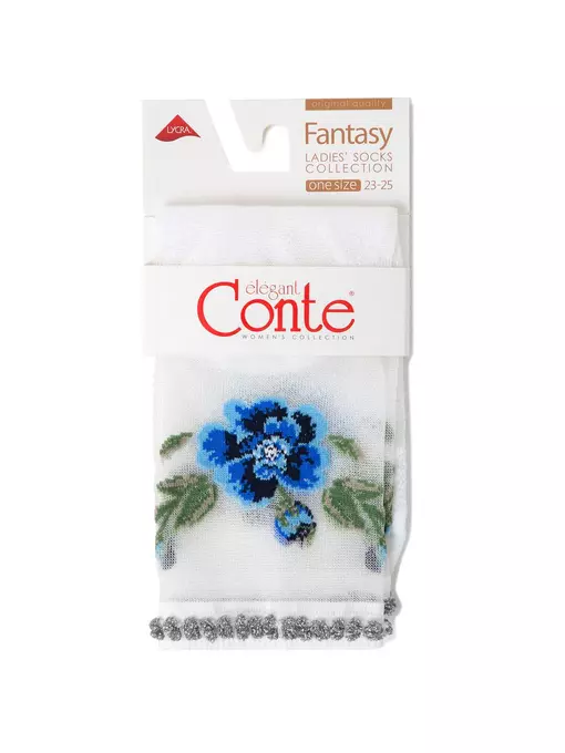 Носки женские conte fantasy (с пикотом из люрекса) 138 белый, 18С-19СП, 36-37 (23), CONTE ELEGANT,  - 3